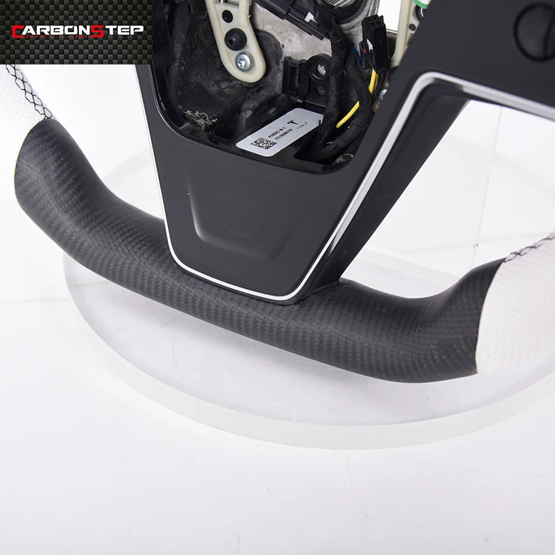 Novel Design Custom Matte Carbon Fiber Car Steering Wheel With Position Line for Tesla