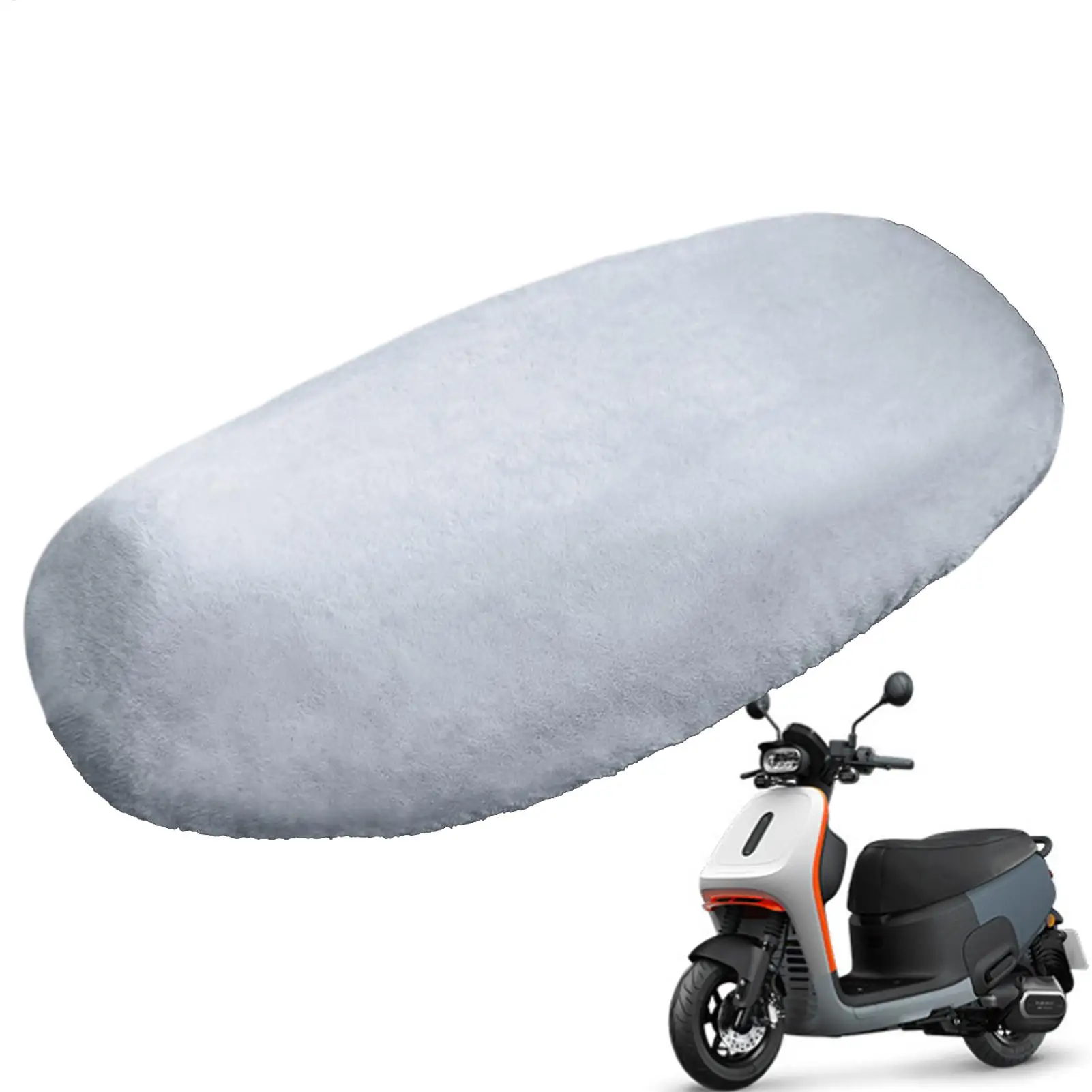 

Подушка на сиденье мотоцикла, плюшевый теплый чехол на сиденье, удобная защита для езды на велосипеде для квадроцикла, мопеда, скутера, приключений, снега, холода
