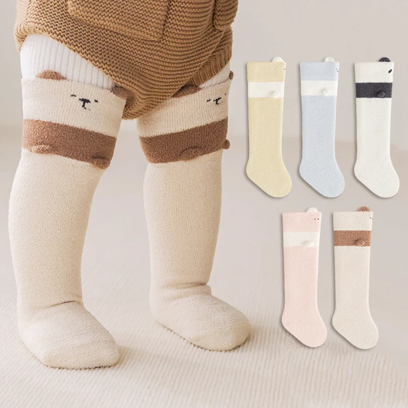 Newborn Baby Socks Thick Terry Knee High Baby Socks Soft Warm Toddler Stocking Winter Warm Long Infant Socks for Boys Girls