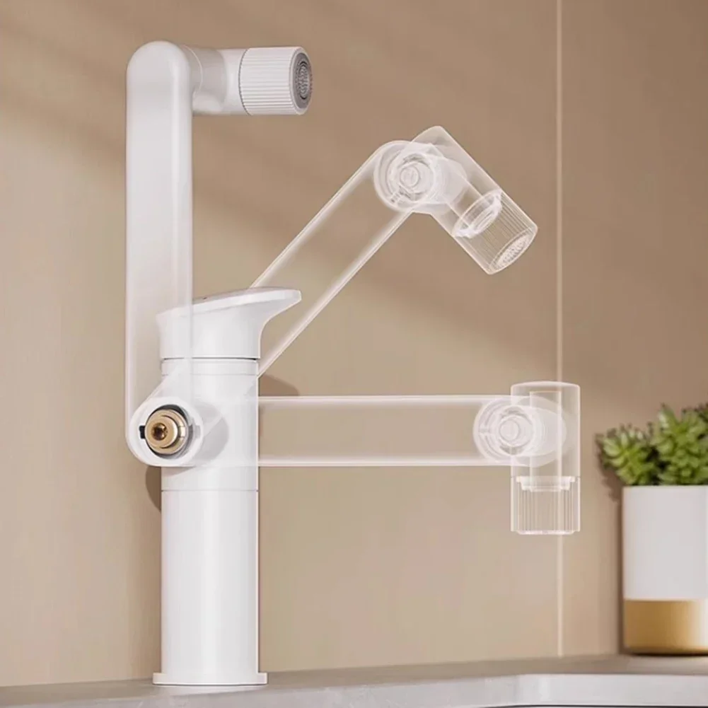 1080° Rotating Washbasin Tap, Height-Adjustable Basin Taps Bathroom Tap Bathroom Tap Extend Adapter Aerator For Kitchen Sink