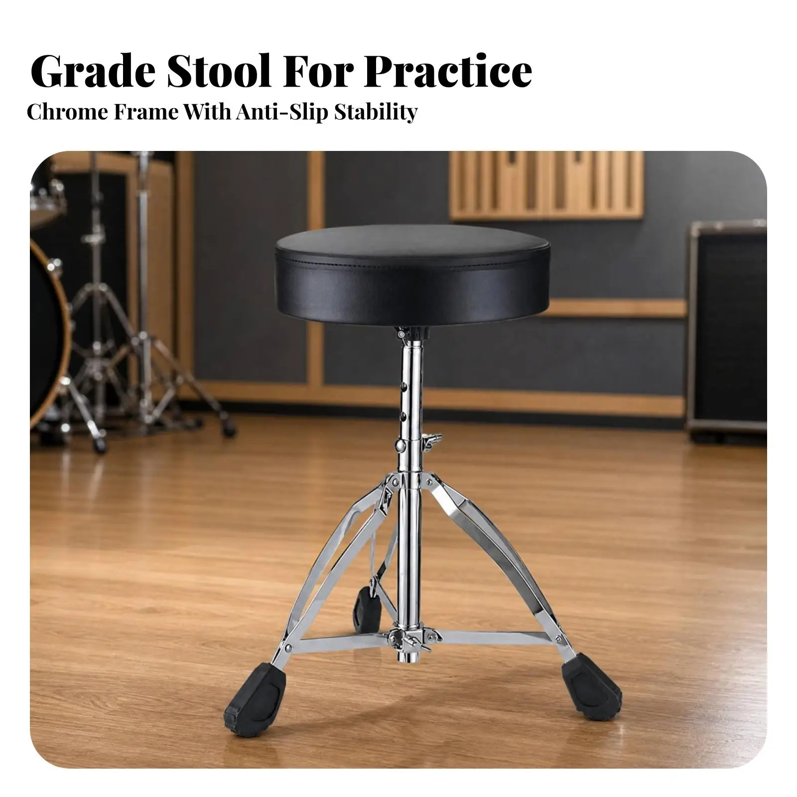 Adjustable Kids Drum Seat Padded Percussion Stool for Child Drum Kit Home Music Lesson Practice