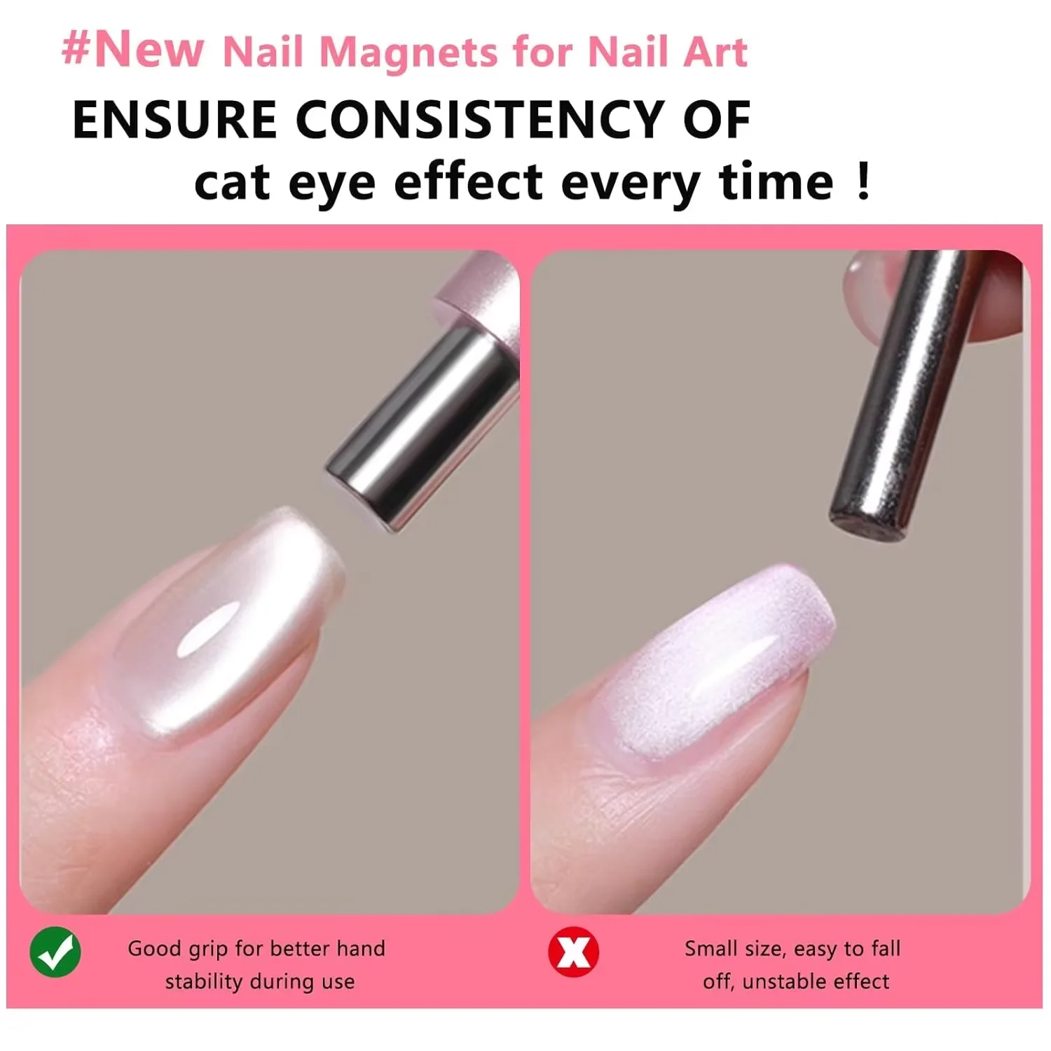 1Pcs Round Steel Magnetic Ball Double-Headed Thickened Cat-Eye Magnetic Stick Cylindrical French Magnet Pen Cat Eye Magnet Tool image 6