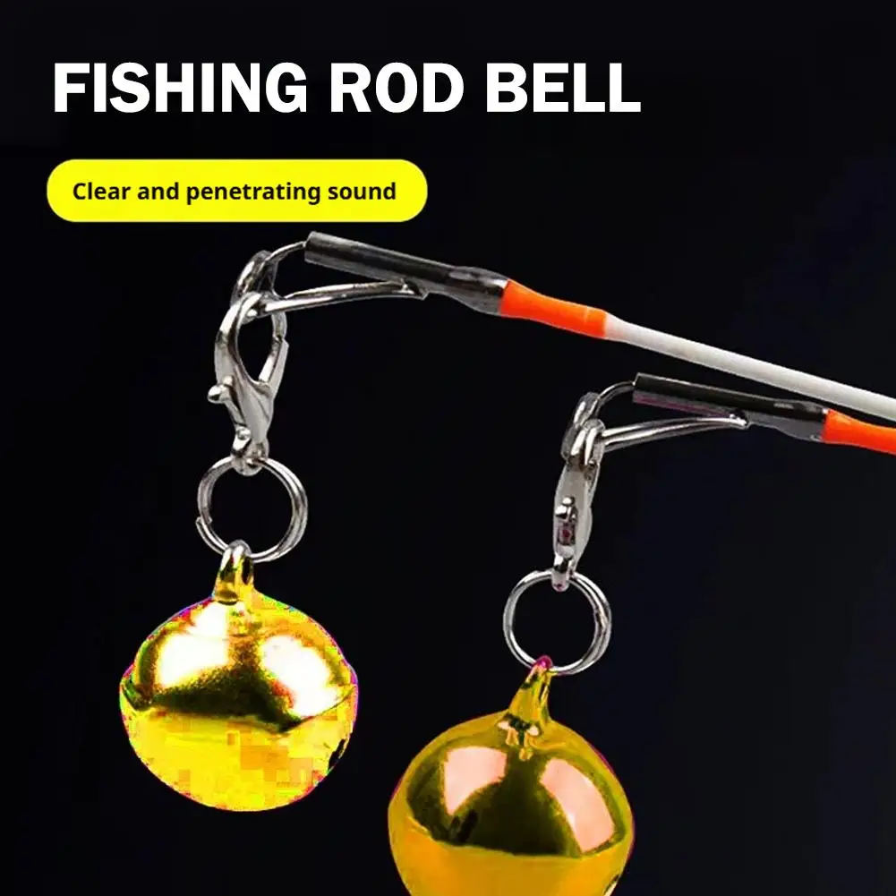 Fishing Rod Bite Alarm Bell 10 Pack Clip-on Dual Ring Alert Sensitve Signal Tackle for Night Freshwater Sea Fishing