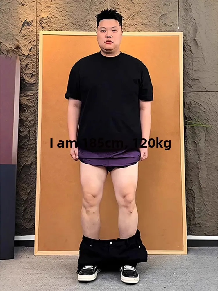 

Bla Wide Leg Jeans Men's Spring Thi Thighs Butt Big Hide Meat Slimming Straight Wide Leg Jeans High Waist ort Trousers