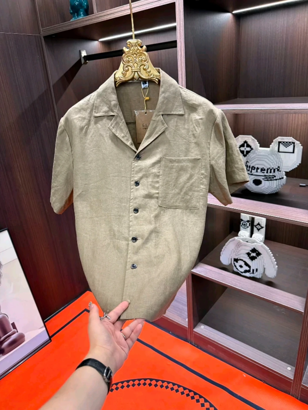 

8131 Summer Men's New Cuban Collar Short Sleeve High-End Lightweight Luxury Fashion High-Quality Trend Personalized Handsome ...