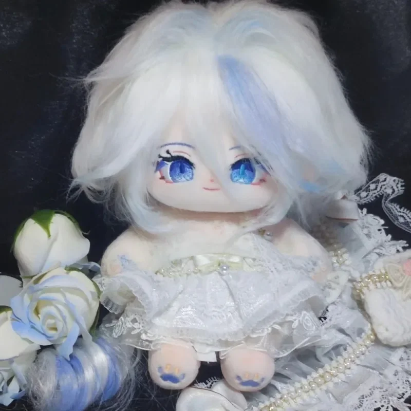 20cm Anime Game Genshin Impact Fontaine Neuvillette Focalors Cosplay Cotton Doll Adorable Dress Up Plushies Toy Figures Gifts