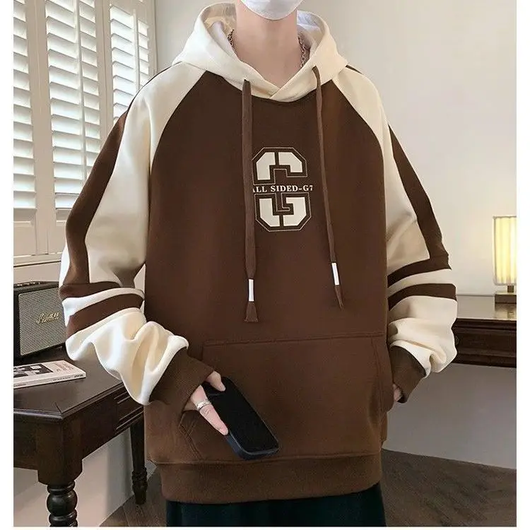 

Teenagers spring utumn, autumn and winter velvet sweatshirts for boys handsome and big children hooded versatile Korean version