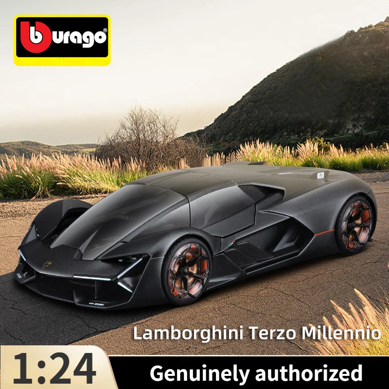 

Оригинальная Игрушечная модель автомобиля Bburago 1:24 Lamborghini Terzo millo из сплава, 2 двери, открытые металлические литые игрушки, подарок для мальчика, коллекционное украшение