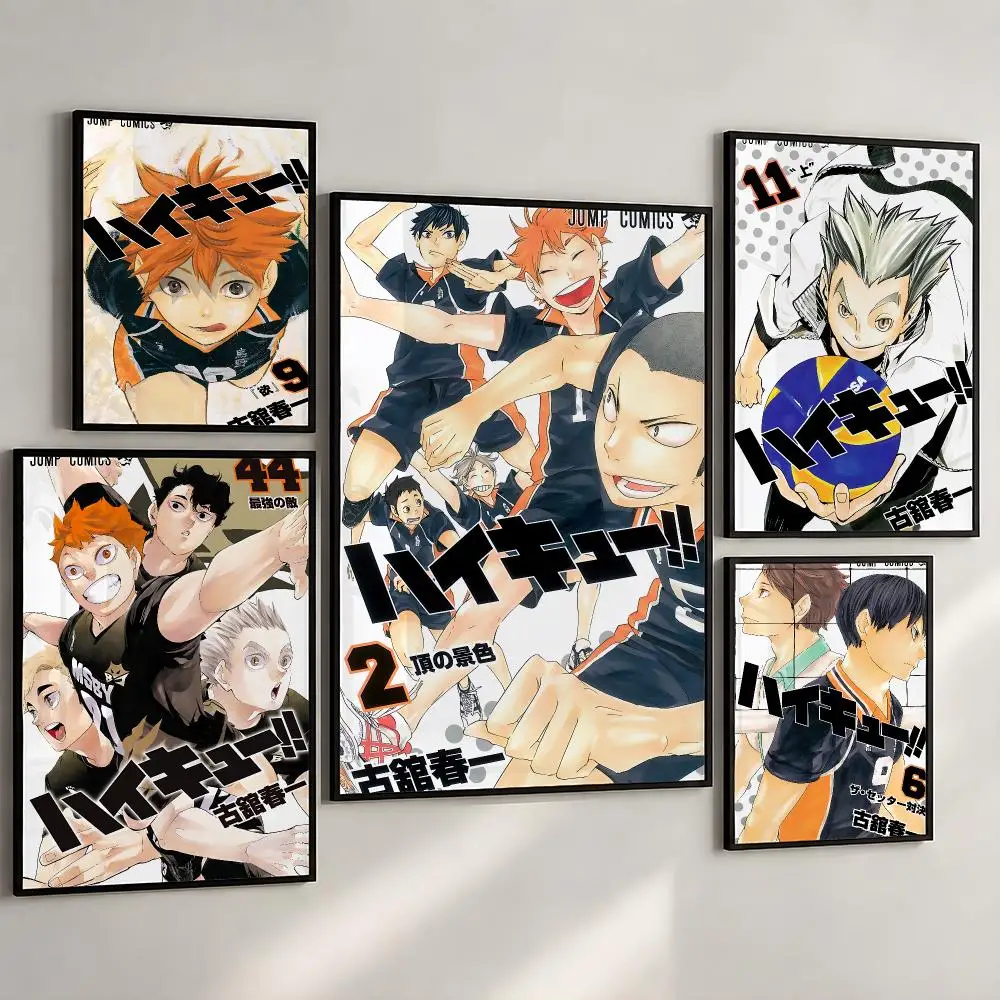 Anime Haikyuu Volleyball Shoyo Hinata Poster PP Wall Art Print Removable Water-Resistant Home Decor for Bedroom Apartment Gift