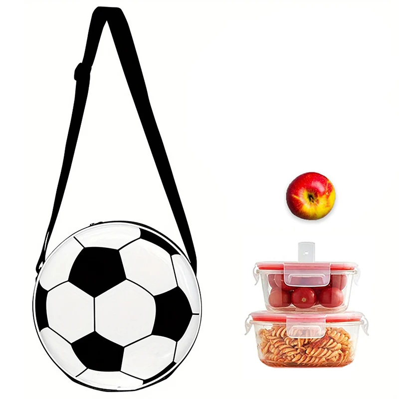 Men Women Lunch Bag Football Soccer Pattern Kids Portable Thermal Food Bags For School Girls Boys Lunch Box Tote