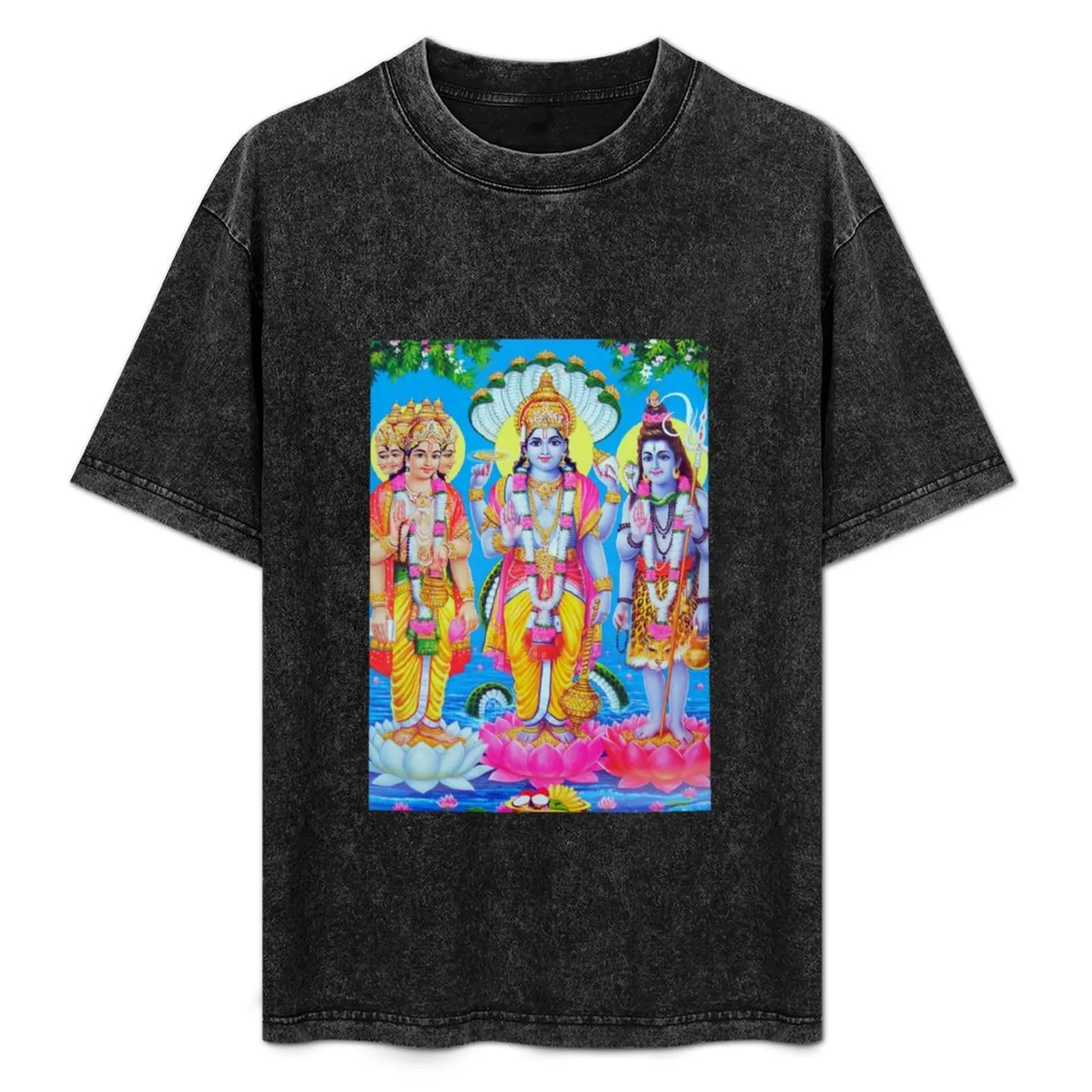 

Hindu Trinity Brahma Shiva Vishun Buddhism Religion T-Shirt Work Outdoor Short Sleeve Tee
