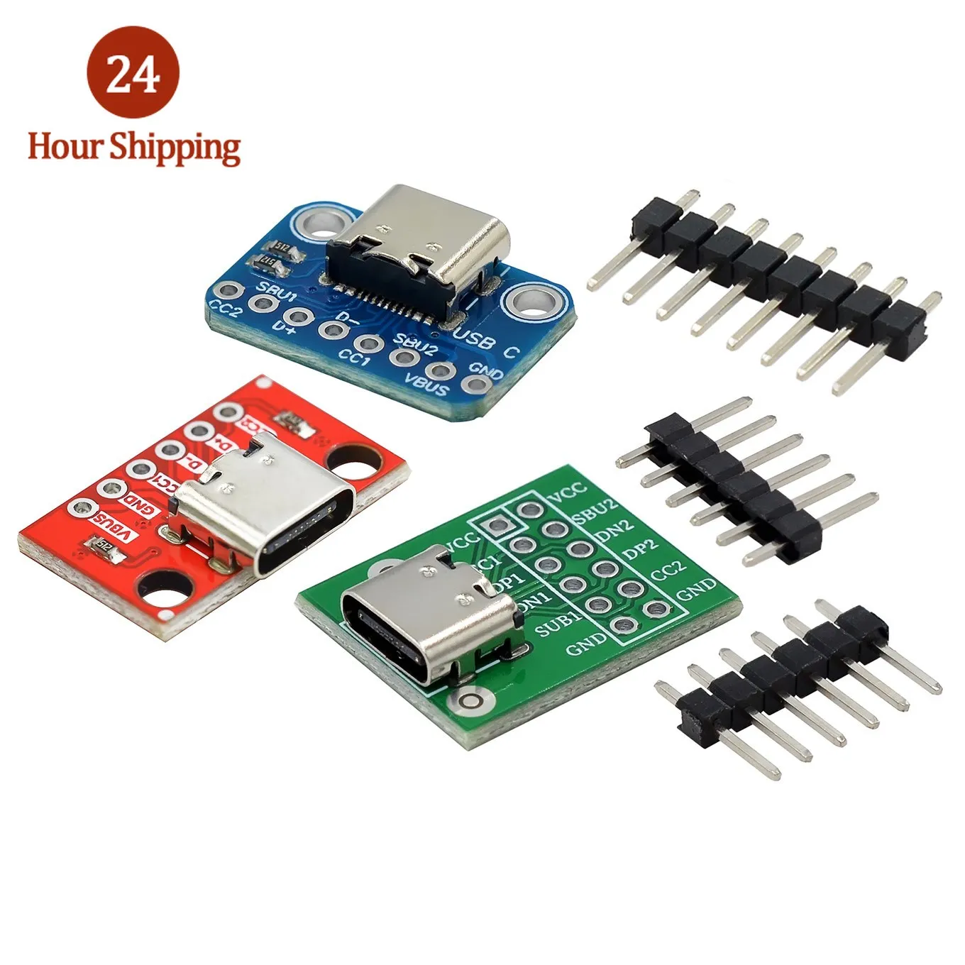 1pcs TYPE-C Female Test Board USB3.1 16P to 2.54 High Current Power Adapter Board Module for Arduino