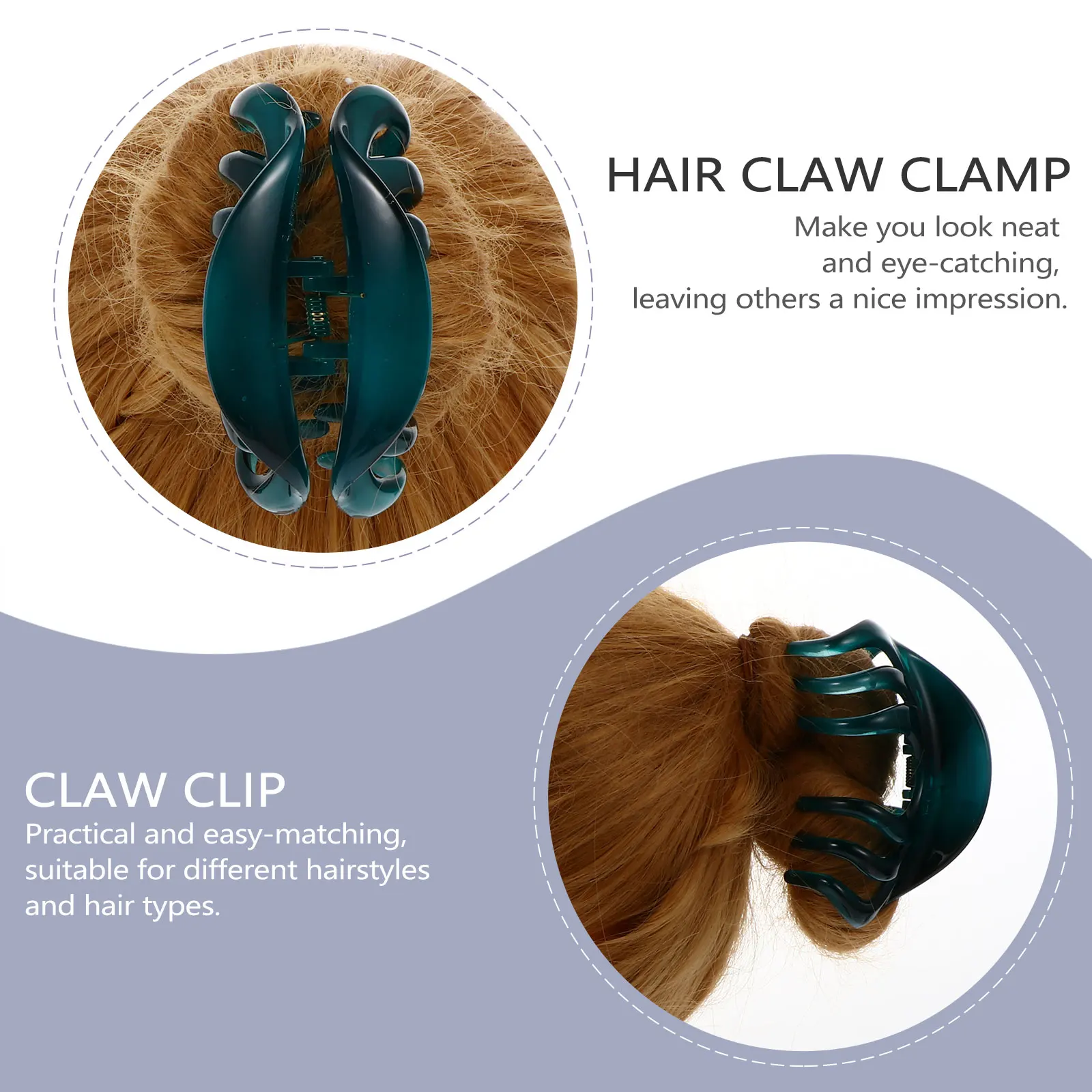 

Fashionable Acrylic Hair Claw Clip 2pcs Large Hair Jaw Clips Women Claw Clamp Comfortable Hairstyle Tools For Casual Outfit