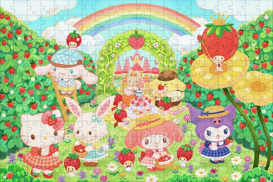 Sanrio Characters Cartoon Puzzles for Children Handmade Toys & Hobbies Hello Kitty Cinnamoroll Pompom Purin Jigsaw Puzzles