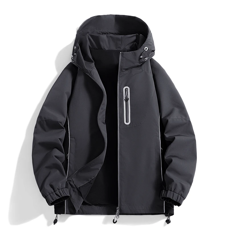 

Autumn Winter New Men's Jaet No Cap High School Junior High Student Casual Versatile Coat Large Size Stand Fit HE JK235