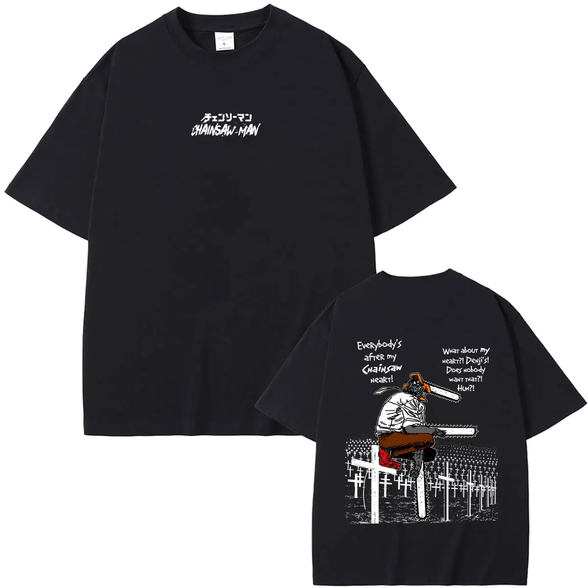 Anime Chainsaw Man T-shirt Cartoon Denji Pochita Funny Graphic T Shirts Men Women Manga Vintage Oversized Crewneck Tshirt Tops