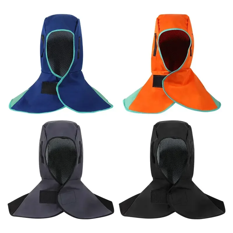 Professional Flame Retardant Welding Helmet with Shoulder Cape, Anti-Splatter, Fireproof, Breathable Dust-proof Hat