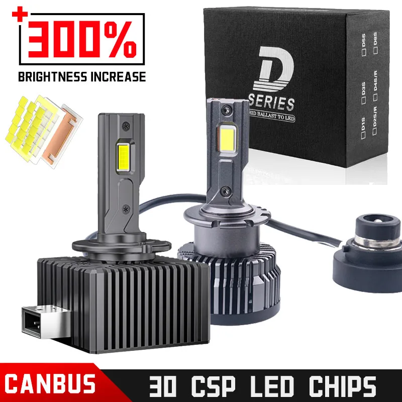 

2PSC D1S D2S LED Headlights HID 300W D3S D4S D5S D8S 40000LM Two-sided CSP Chip Auto Lamp High Low Beam CANBUS Plug&Play 12V 24V