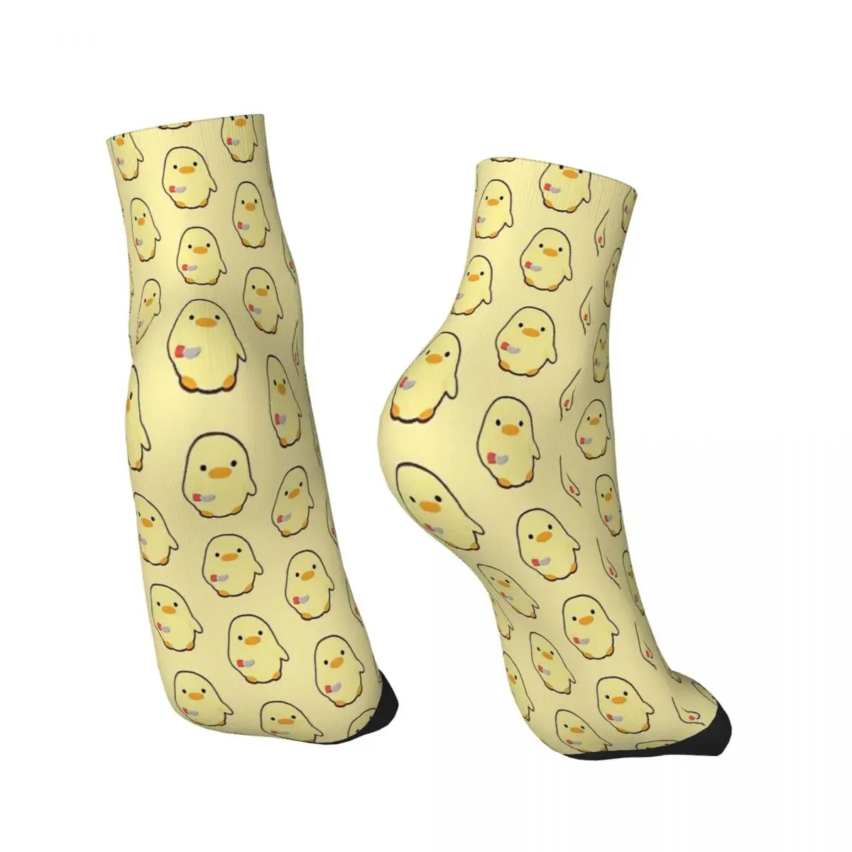 Duck With Knife Colorful Flock Bird Animal Ankle Socks Male Mens Women Autumn Stockings Hip Hop