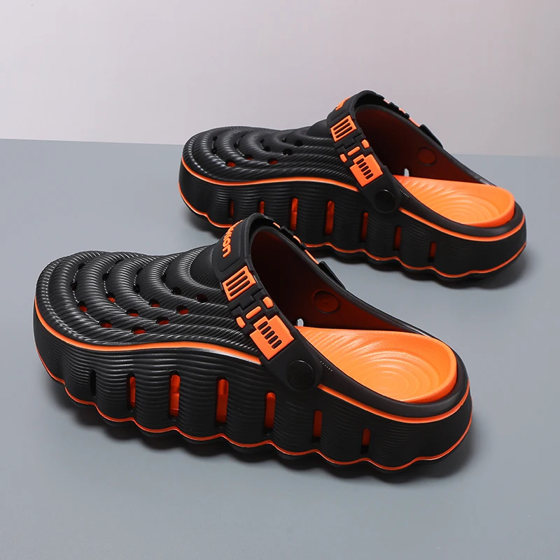 Male Daily Casual Open Toe Slippers Wear Resistant Rubber Sole Cushioned Insole Skin Friendly Material Indoor Rest Neighborhood