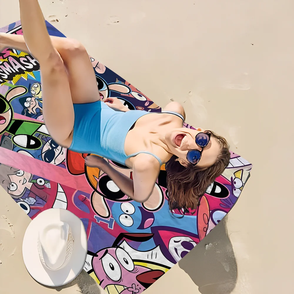 Classic Cartoon T-The Powerpuff Girls Microfiber Beach Towel Absorbent Quick Dry Soft Resort Mountain Climbing Towel