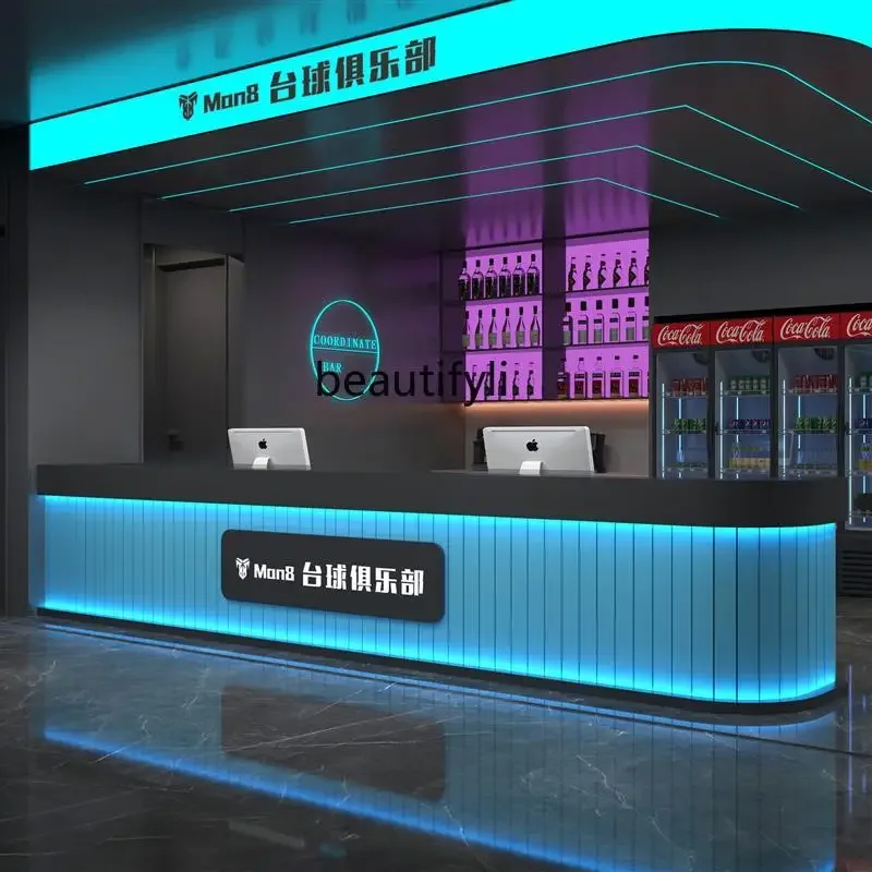 Industrial Billiards Hall Bar, Restaurant Hotel checkout page Hotel KTV Gym, Table Reception Desk