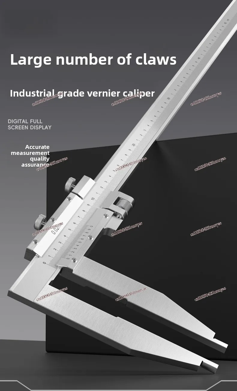 Large Range Vernier Caliper 0-500-600-1000mm Extended Measuring Claw Measuring Ruler High Precision Stainless Steel Caliper