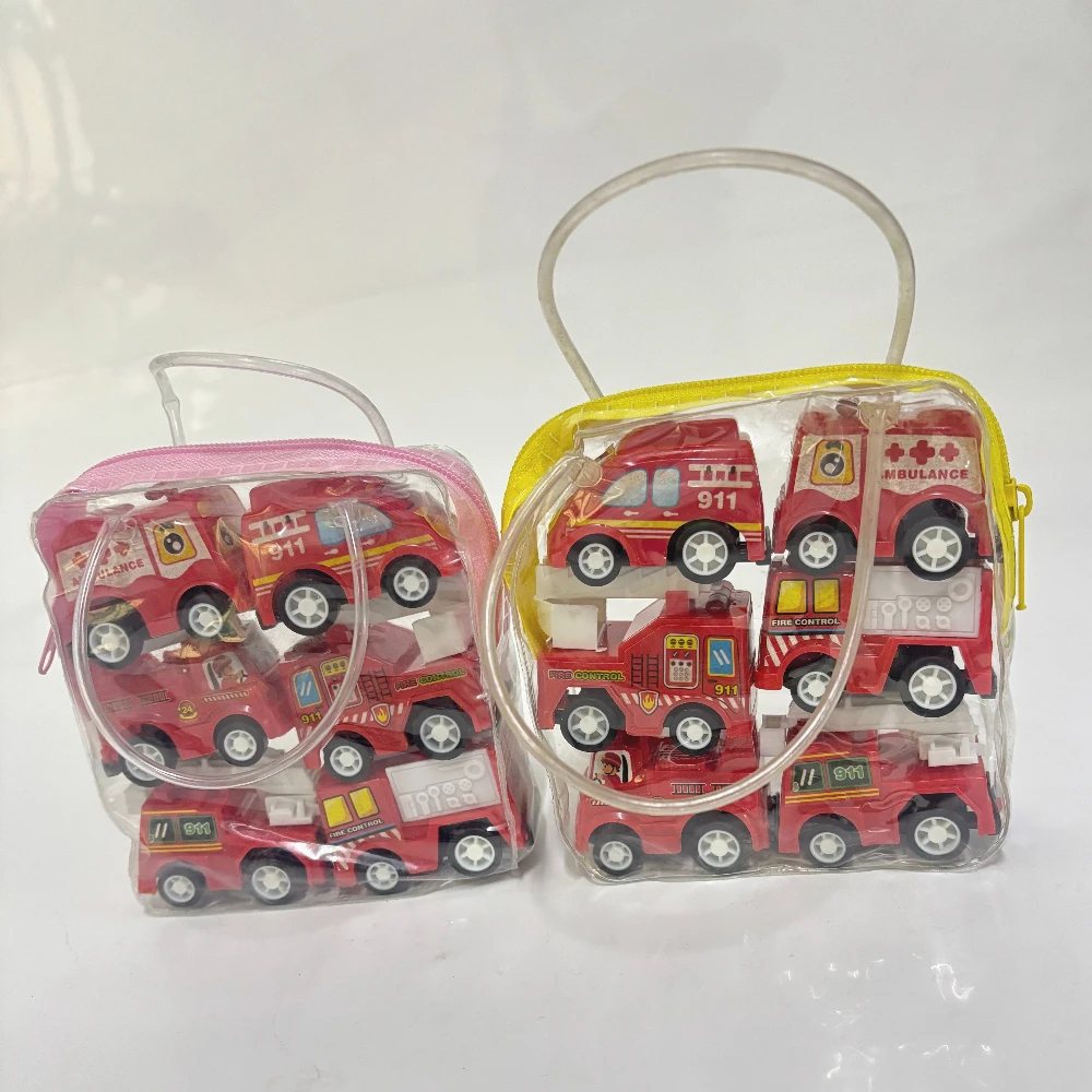 Random color Pull Back Car Mini Assorted Construction Vehicles/Race Car [Taxi]/Fire Truck