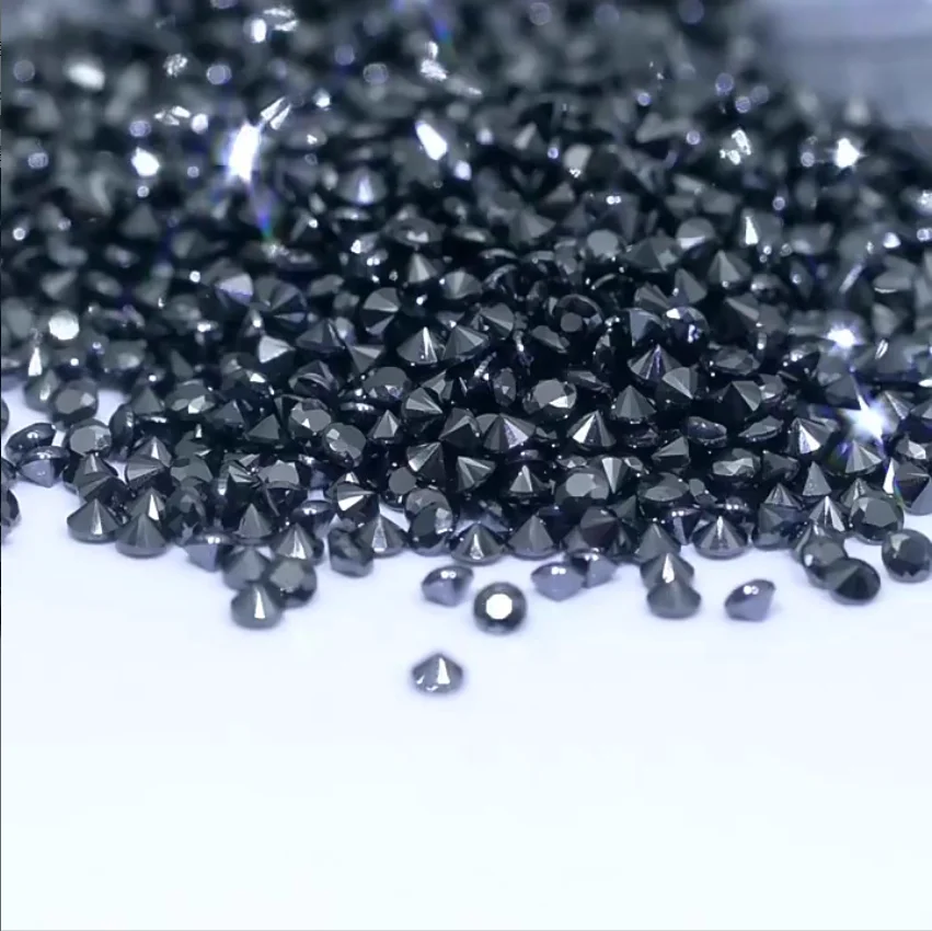 Customized Black Moissanite 100% 0.7mm to 5mm Round Cut Lab Grown Loose Moissanites Stone Pass Diamond Tester Pen