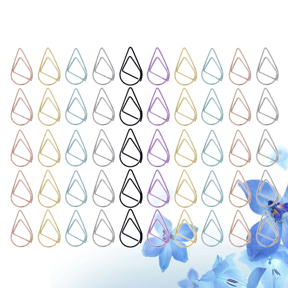 

50 Pcs Bookmark Paper Clip Photo Sign Creative Clamp Metal Clips Small Random Color