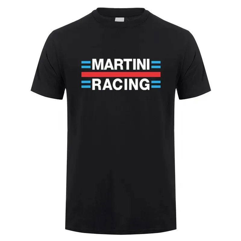 Martini Racing T Shirt  Cotton Summer Short Sleeve Printed Loose Casual Men\'s  Oversized T Shirt Stylish and Simple