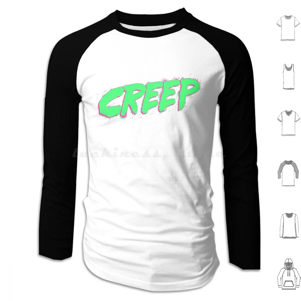 Creep Hoodie cotton Long Sleeve 80S 90S Horror Retro Vintage Creep Synthwave Retrowave