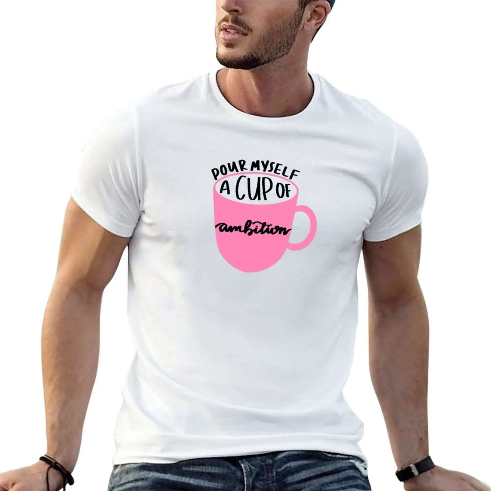 T-shirt Cup of Ambition pour homme, t-shirt d'été en coton pour homme, t-shirts en coton pour homme