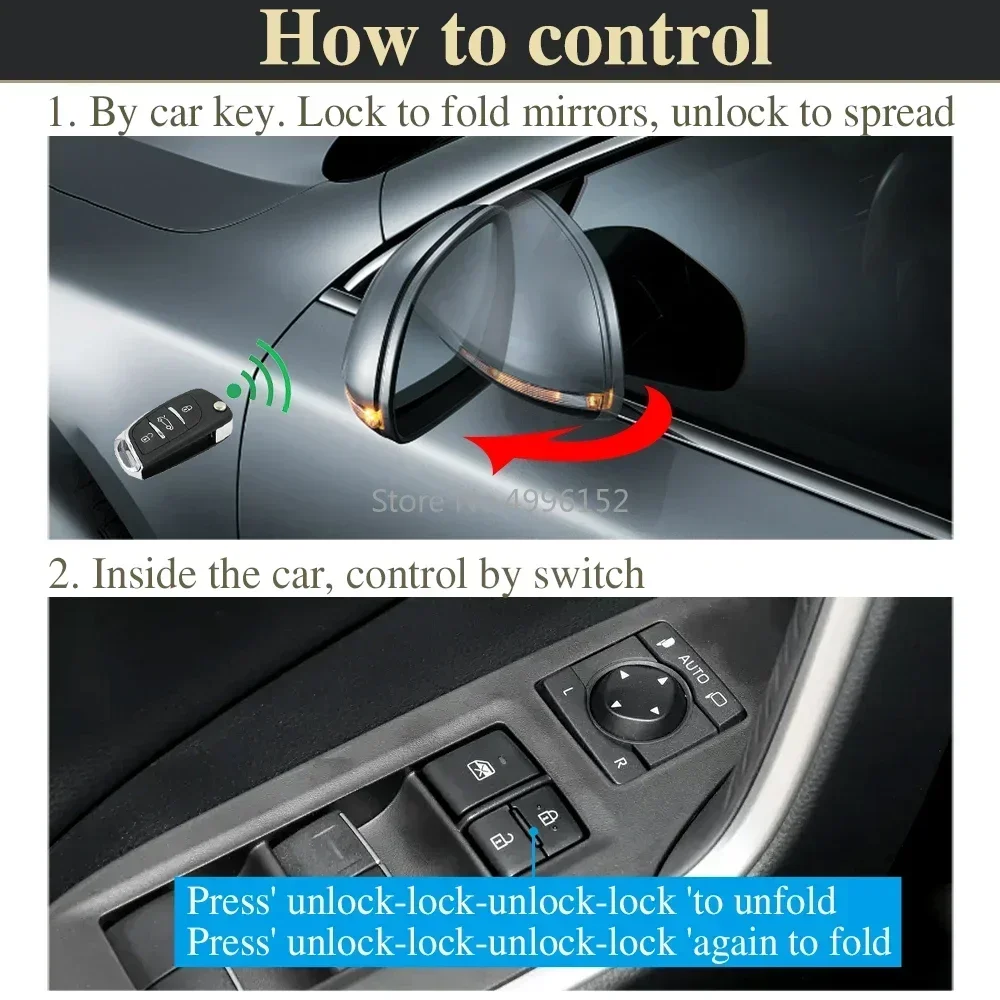 For Toyota RAV4 XA50 2019-2025 Wildlander Car Side Mirror Folding Kit Rearview Mirror Folding Motor Engine Electric Power Mirror