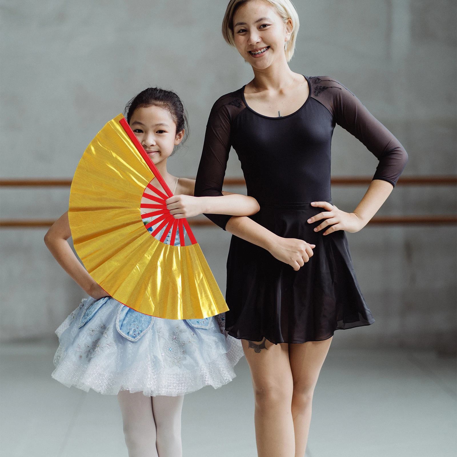 

Tai Chi Kung Fu Fan Red Foldable Performance Hand Fan for Children Adults Holiday Festival Wedding Dancing Sport Event