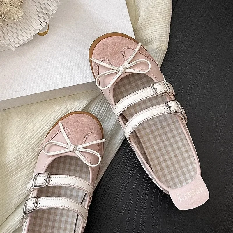 

Милая повседневная женская обувь Мэри Джейн на плоской подошве Oes, женские балетки на мягкой подошве, удобная весенне-летняя женская обувь в стиле ретро