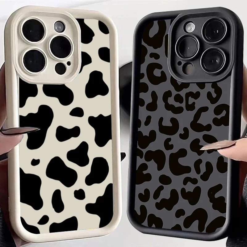 Leopard Print Pattern Phone Case for IPhone 11 12 13 14 15 Pro Max X XR XS Max 7 8 Plus SE2 Shockproof Silicone Soft Back Cover