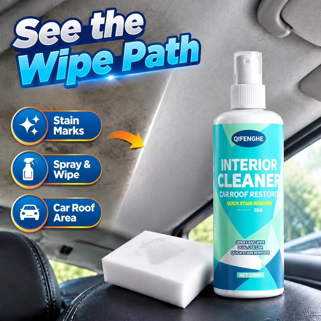 Professional Car Interior Spray , Gentle And Neutral Care Seat And Ceiling Covering, Four Seasons General Interior Renovation