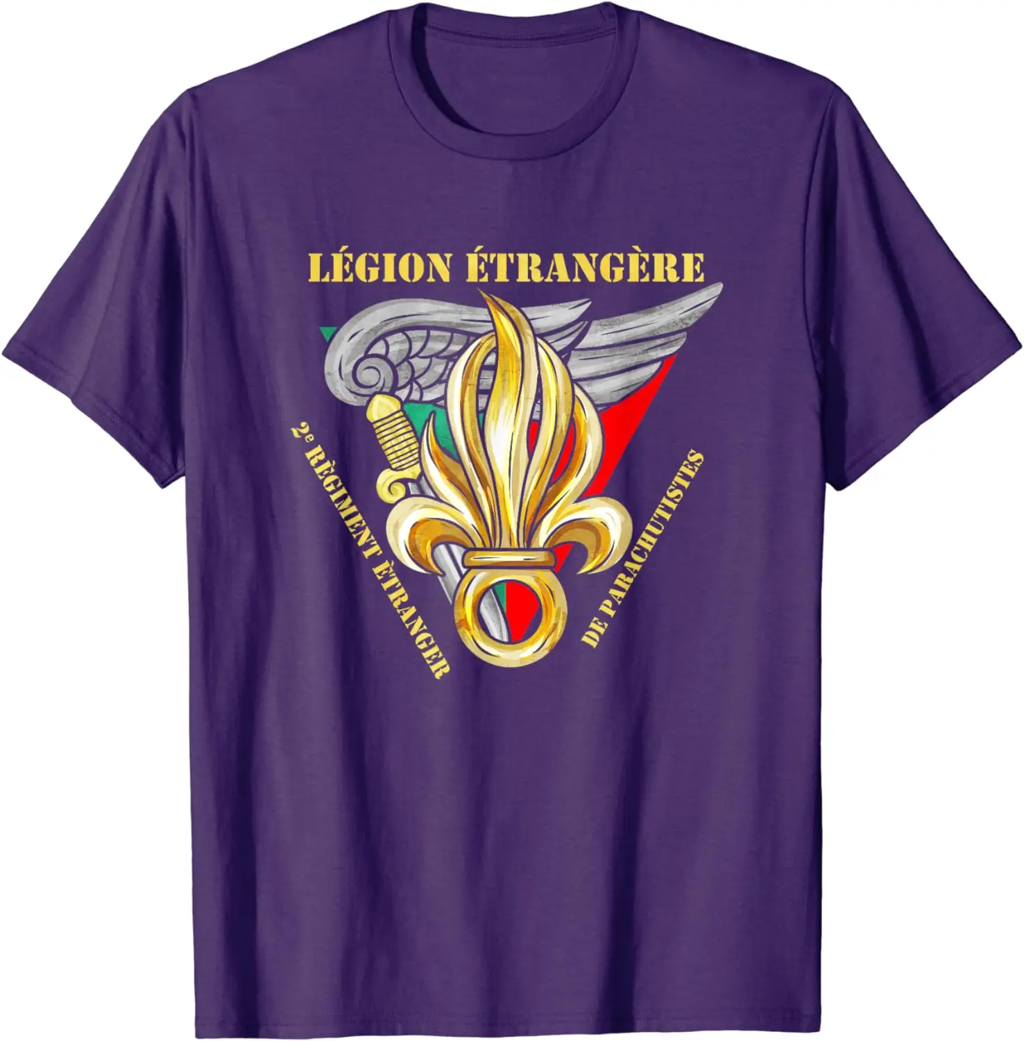 Légion Etrangere 2e Regiment De Parachutistes Blason T-Shirt Short Sleeve Casual 100% Cotton T Shirts