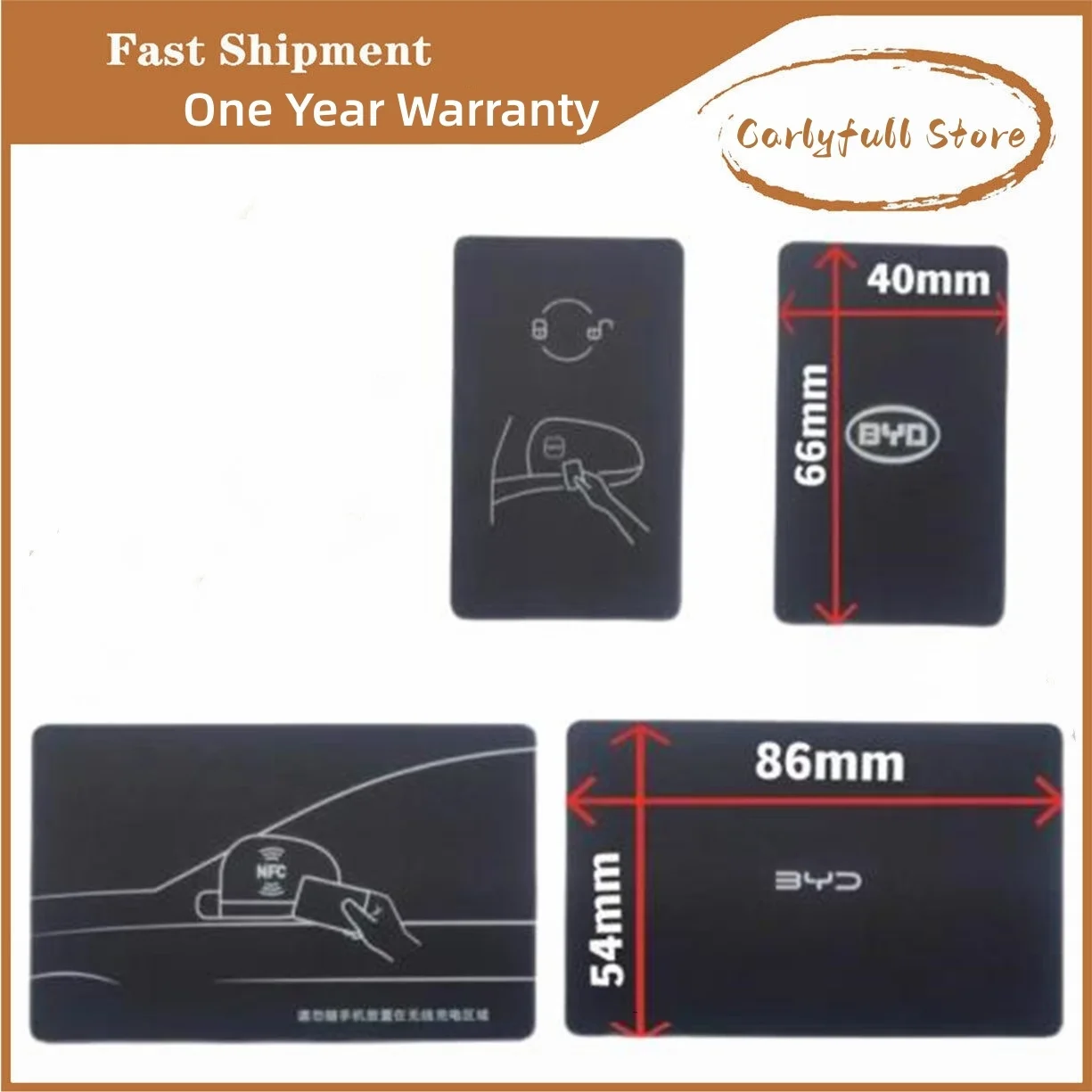 Car Smart NFC Card Remote Key For BYD Seal Dolphin Tang DM Han EV Song PRO Qin PLUS DMI 2020-2022