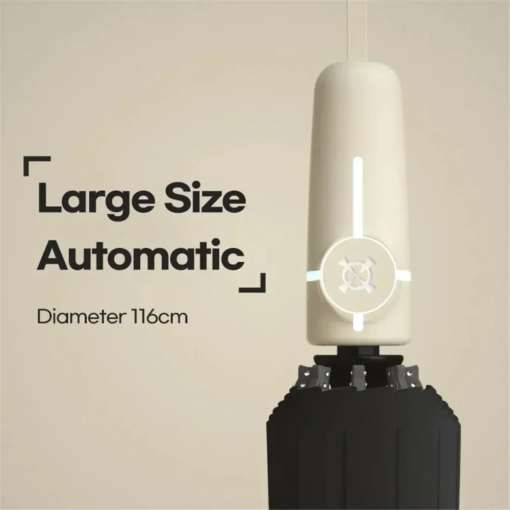 

Automatic Large UV Blocking Umbrella 3-Fold Windproof Strong Sunshade Compact Travel-Friendly for Men & Women