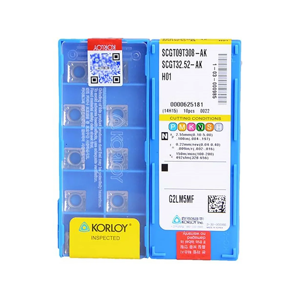 KORLOY 100% Original SCGT SCGT120404 SCGT120408 SCGT09T304 SCGT09T308 AK H01 Finishing Carbide Turning Inserts Milling Cutter