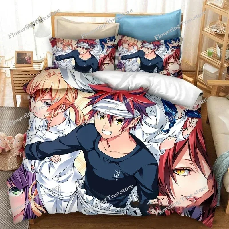 Anime Food Wars Shokugeki no Soma Bedding Set Duvet Cover Bedroom Comforter Twin King Size Quilt Cover Home Textile