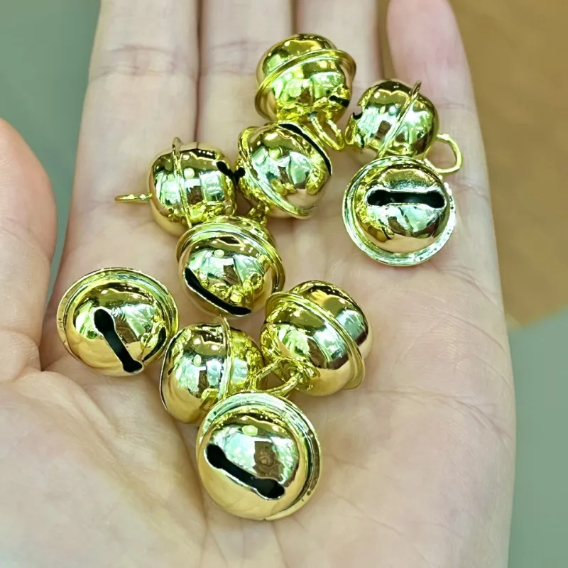 10pc-Gold Metal Jingle Bell Mini Small Bell Charms DIY Jewelry Making Accessory Christmas Tree Festival Decoration Pet Pendant