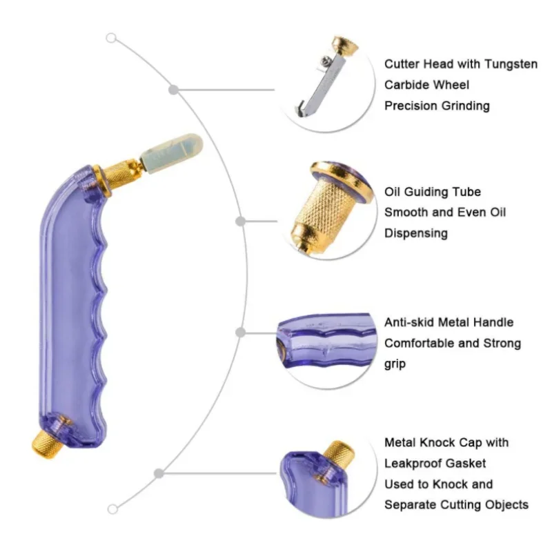 1pcs Professional Pistol Type Glass Cutter Ceramic Tile Cutting Tool Lubricated Glass Cutter Cemented Carbide Diamond Cutting