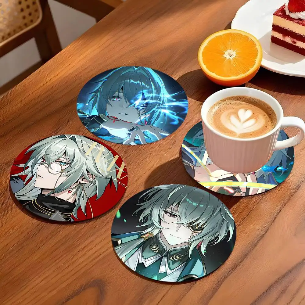 Honkai Star Rail Anaxa Coasters 10cm Round Wooden Suitable For Drinks Tea Coffee Home Gift Choice Holidays