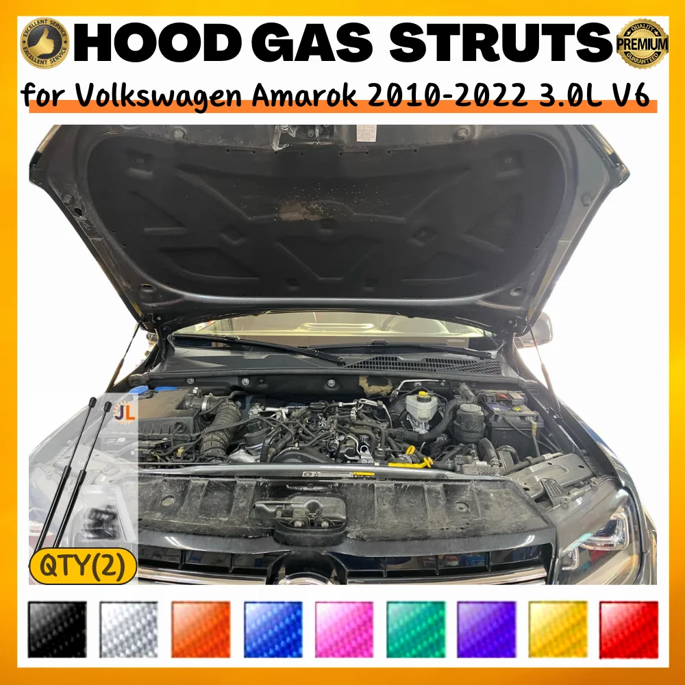 

Qty(2) Hood Struts for Volkswagen Amarok 2010-2022 3.0L V6 Front Bonnet Modify Gas Springs Shock Absorber Lift Supports Dampers