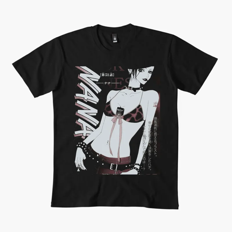 

Nana Osaki 0330 The Black Stones Punk Band Gift T shirt Large size Tops Anime Girl Graphic Print Y2k Clothes Cartoon Tee