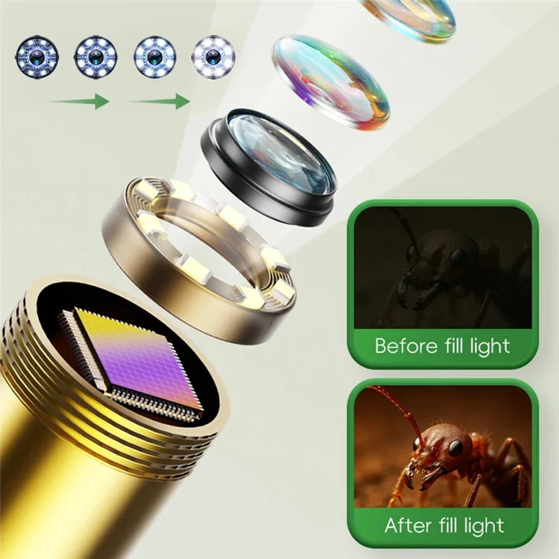 

AA08-Student Endoscope Borescope Snake Camera 2.4 Inch 2MP Science For Camping Nature Exploration