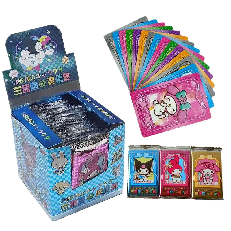 32Bag 224Pcs Hello Kitty Sanrio Kuromi Cards Trading Card Game My Melody Booster Box Cartoon Cute Collection Toy Christmas Gift